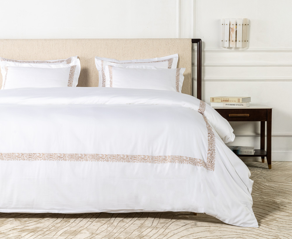 S/6 Duvet Cover Ivie WH GD 260X240