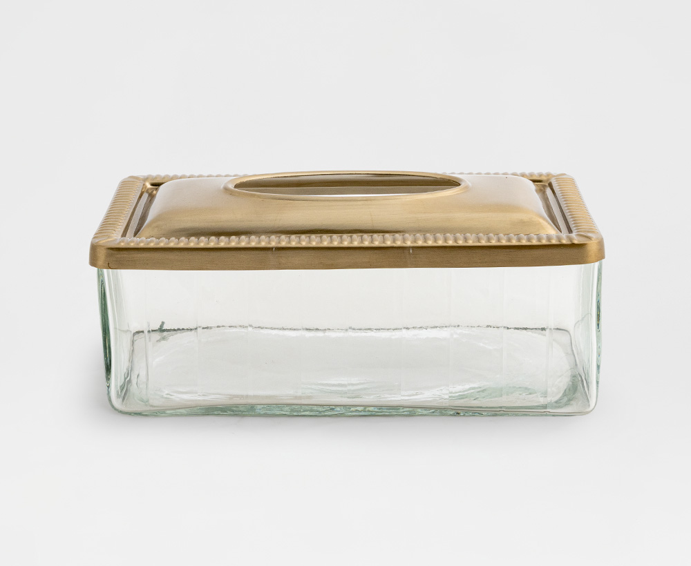 Melu Tissue Box 24.5X11CM Gold/Clear