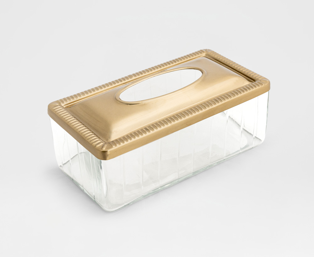 Melu Tissue Box 24.5X11CM Gold/Clear