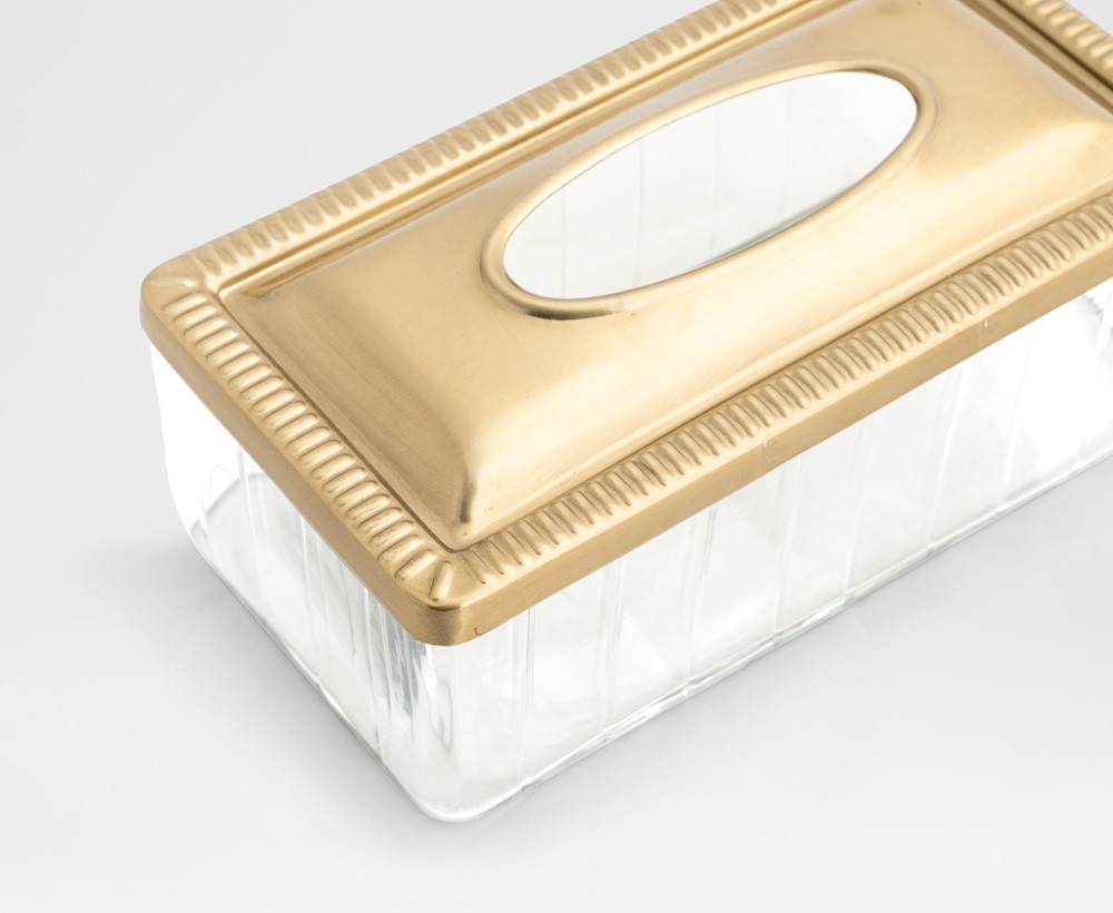 Melu Tissue Box 24.5X11CM Gold/Clear