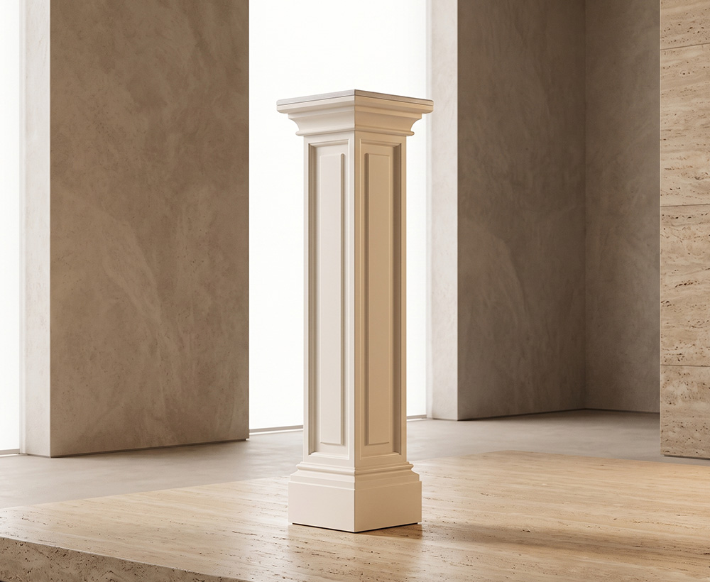 Ruki Plant Table White - 26X26X80 cm