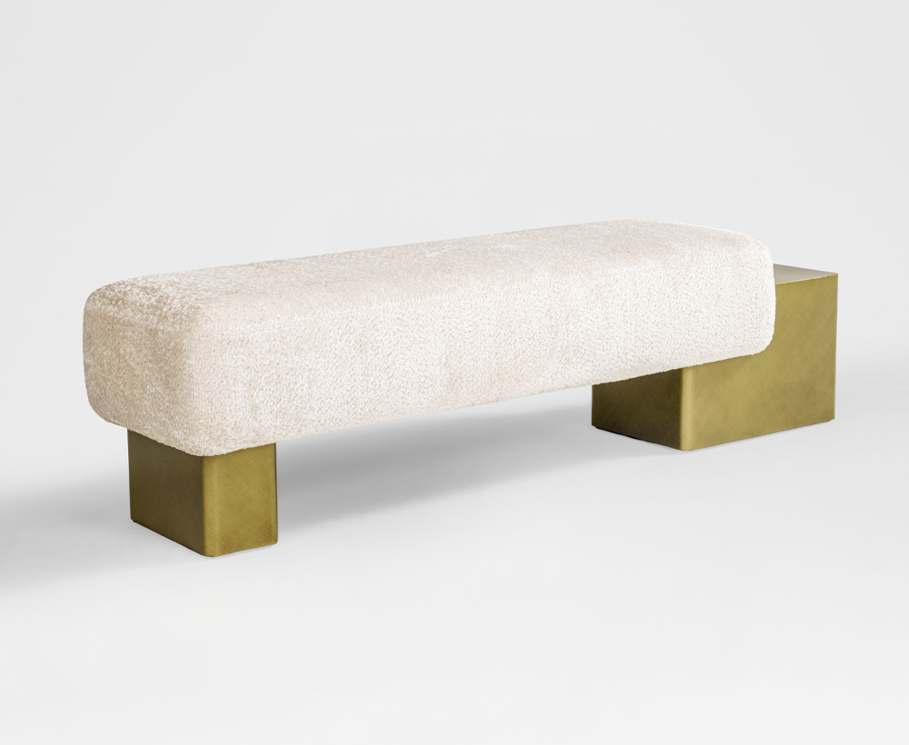 Roscoe Textured Velvet bench
