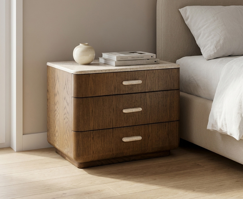 Blanes nightstand with three drawers