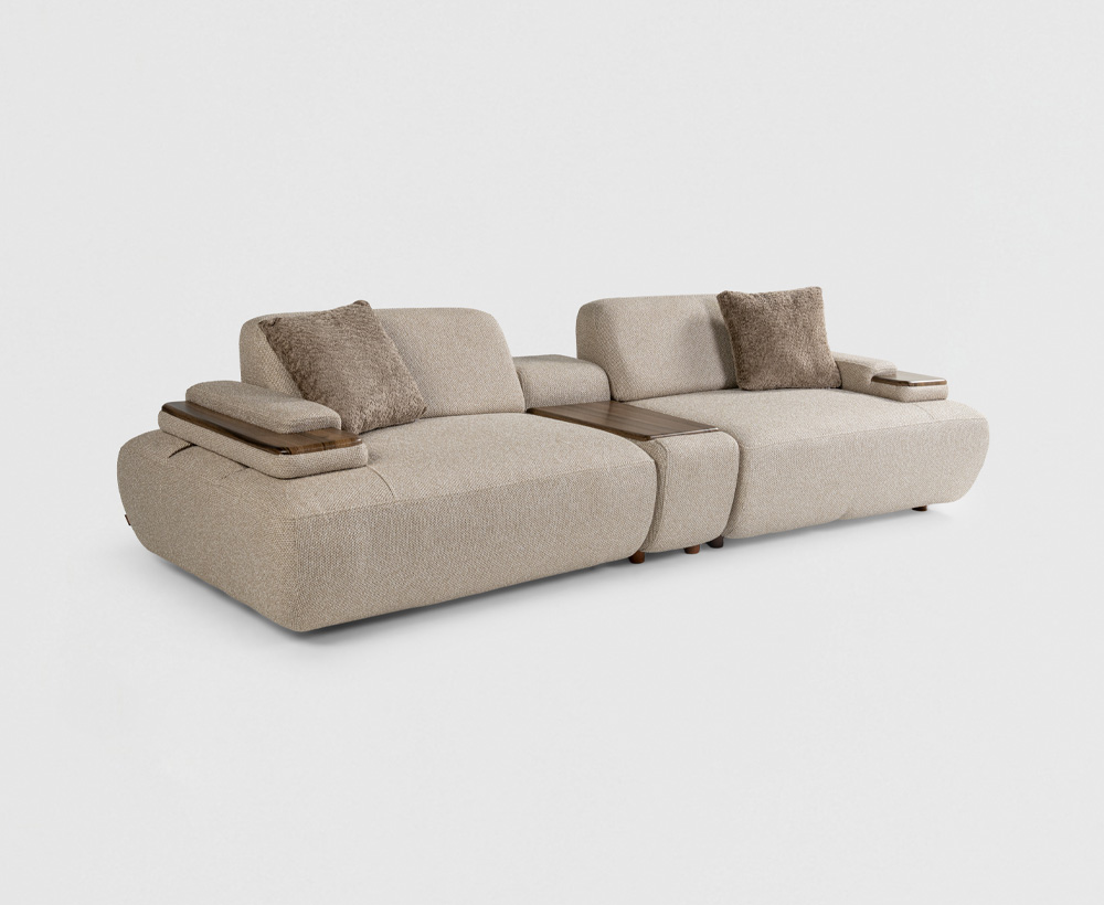 ليزل كنبة 4 مقاعد 275×105×75 سم - بيج