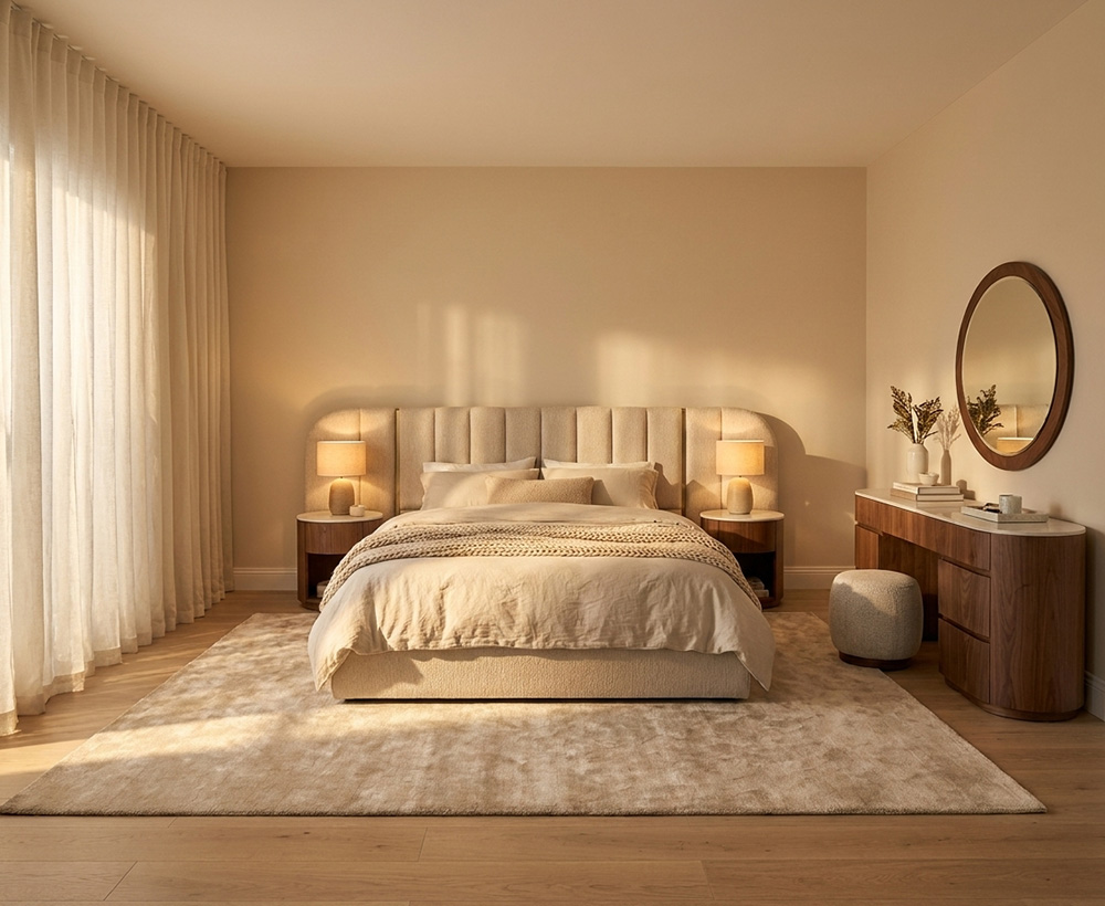 Remus King bed beige - 180x200 CM