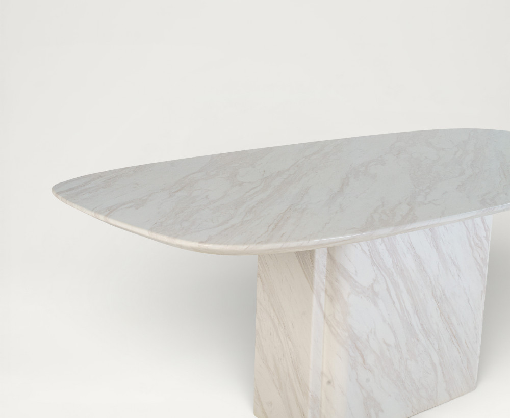 Soleir 6 seater faux marble top dining table