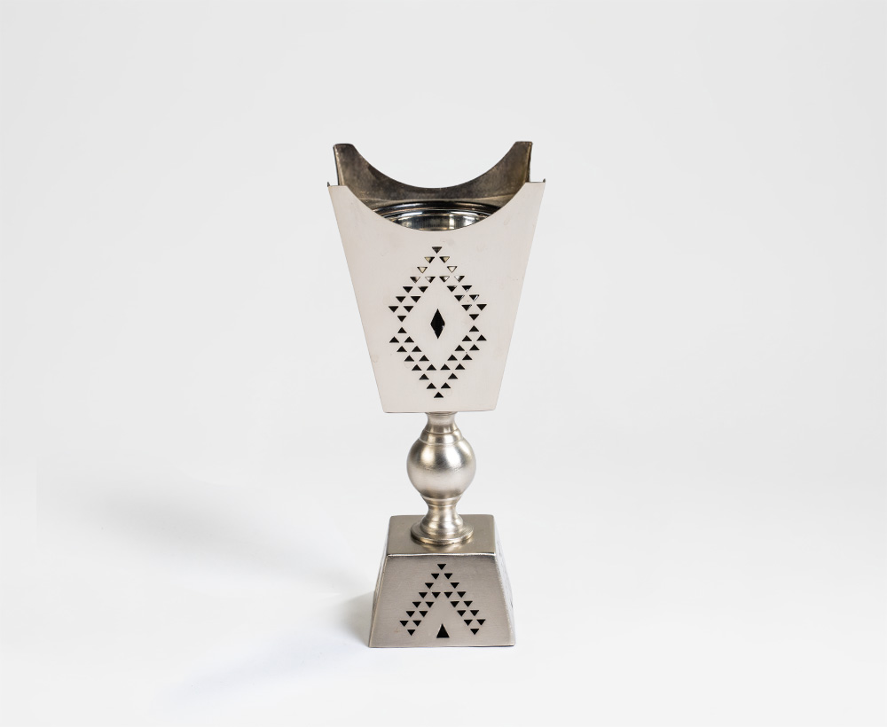 Wov Incense Burner 12X12X26CM ~ Silver