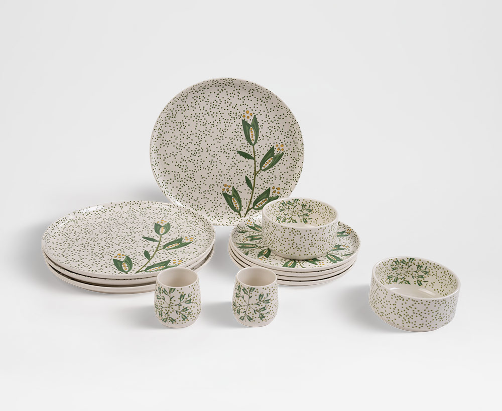 Akhdar 16 pieces Stoneware Dinner Set