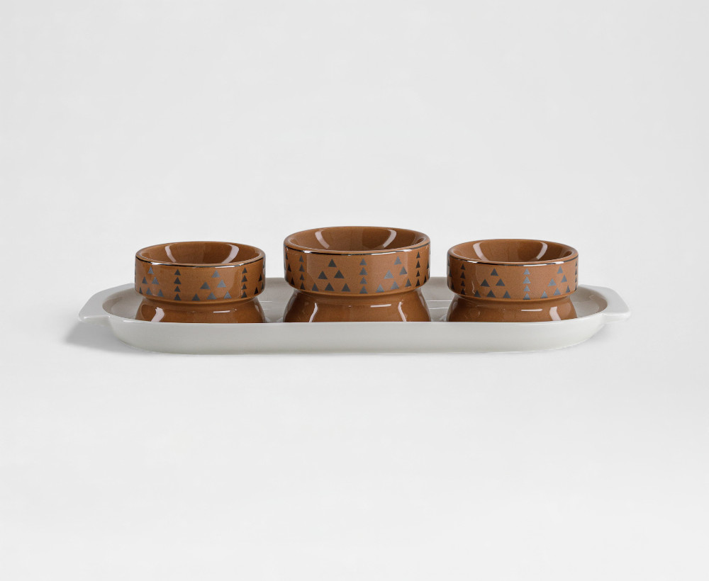 S/3Najd Bowl W/ Tray33.2X13X2CM Terra/Wh