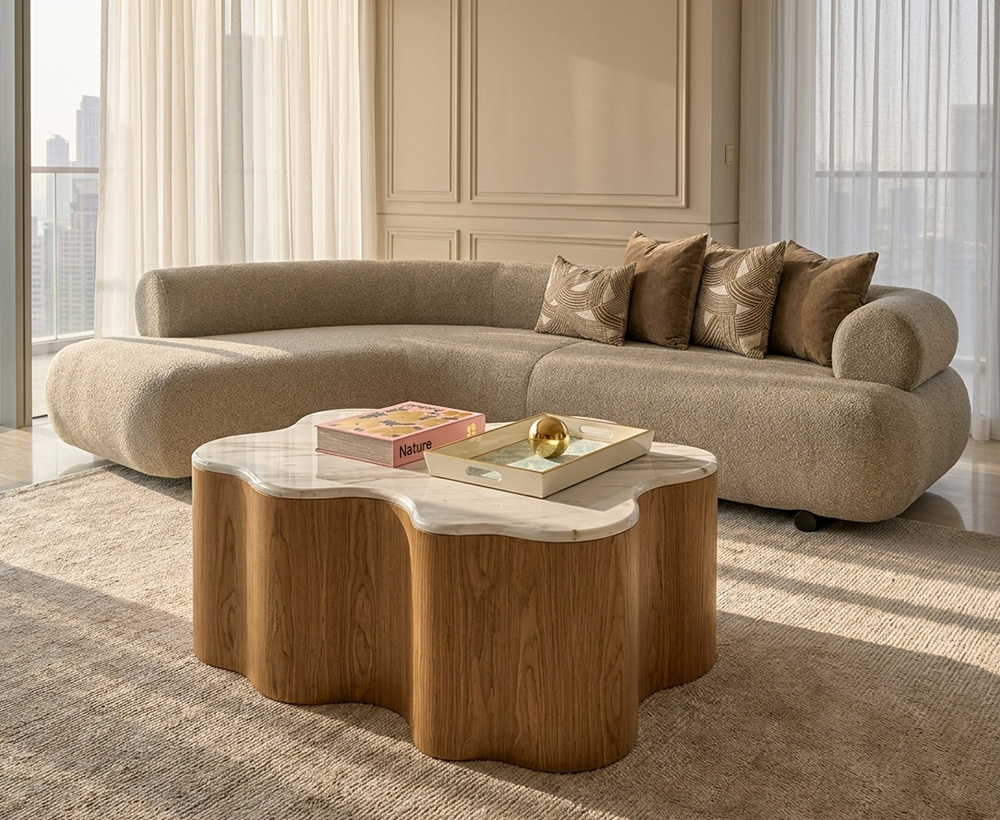 Heston marble top coffee table