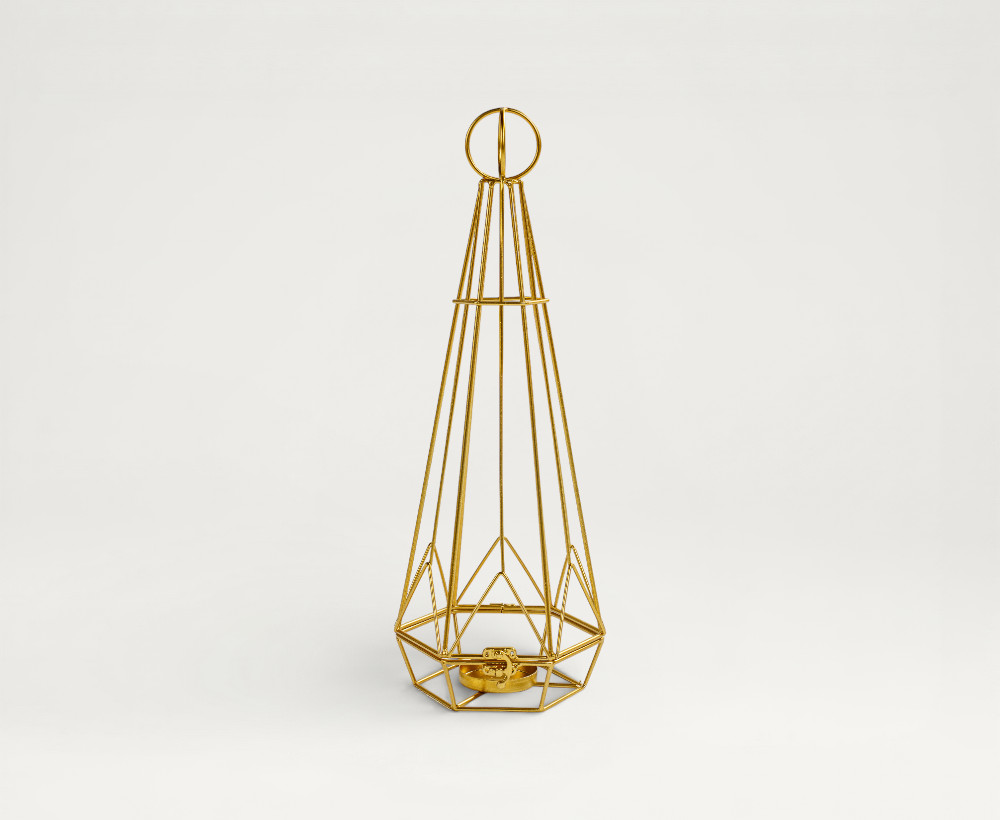 Miya Iron Candleholder - 18X15.5X48 CM
