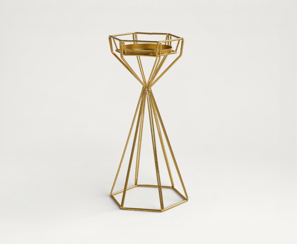 Rovie Iron Candleholder - 14.5X12.5X30 CM