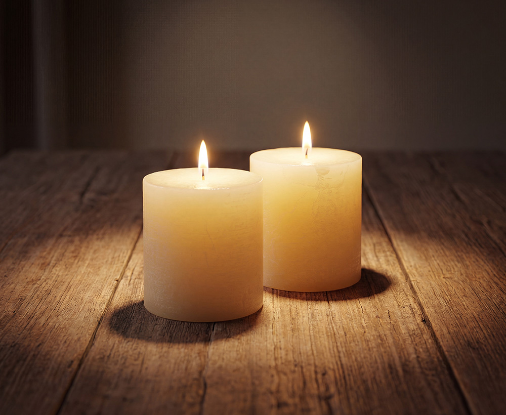 Pillar Candle Set of 2 - 10X10 CM