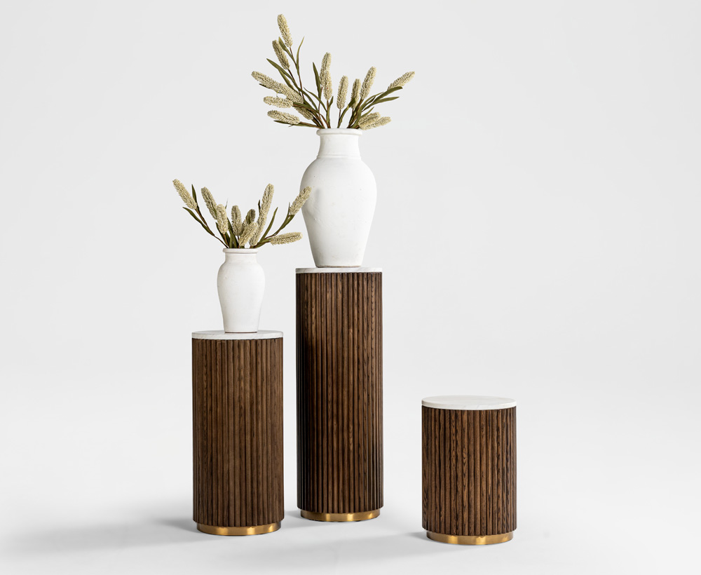 Kobe Ash Solidwood plant table - 32x69 CM