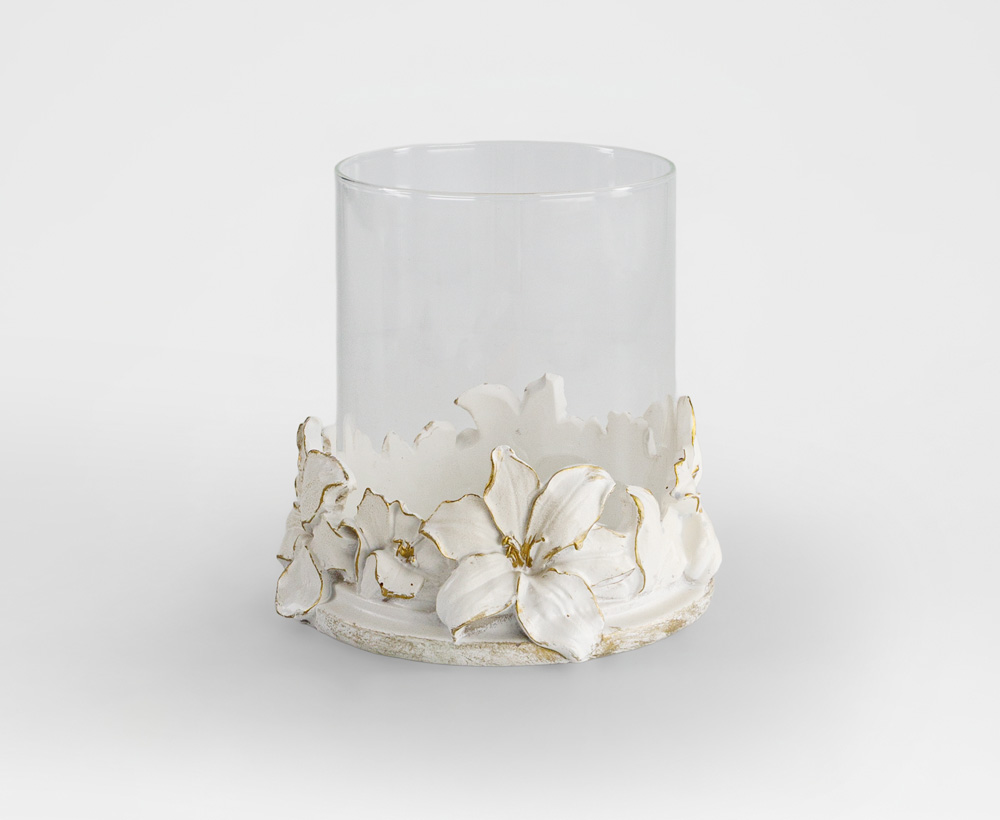 Petalz Polyresin Candleholder - 13.7X12.6 CM