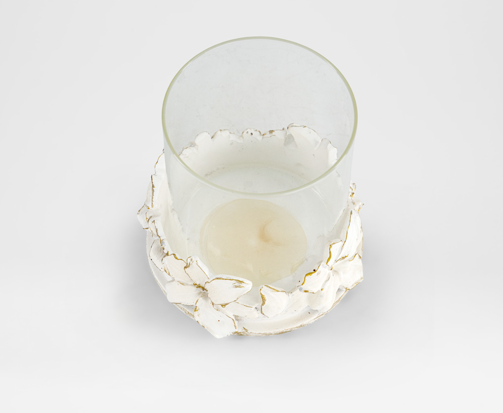 Petalz Polyresin Candleholder - 13.7X12.6 CM