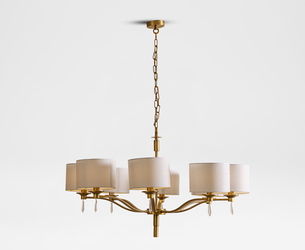 Hahn E14 8-lights Linen Chandelier