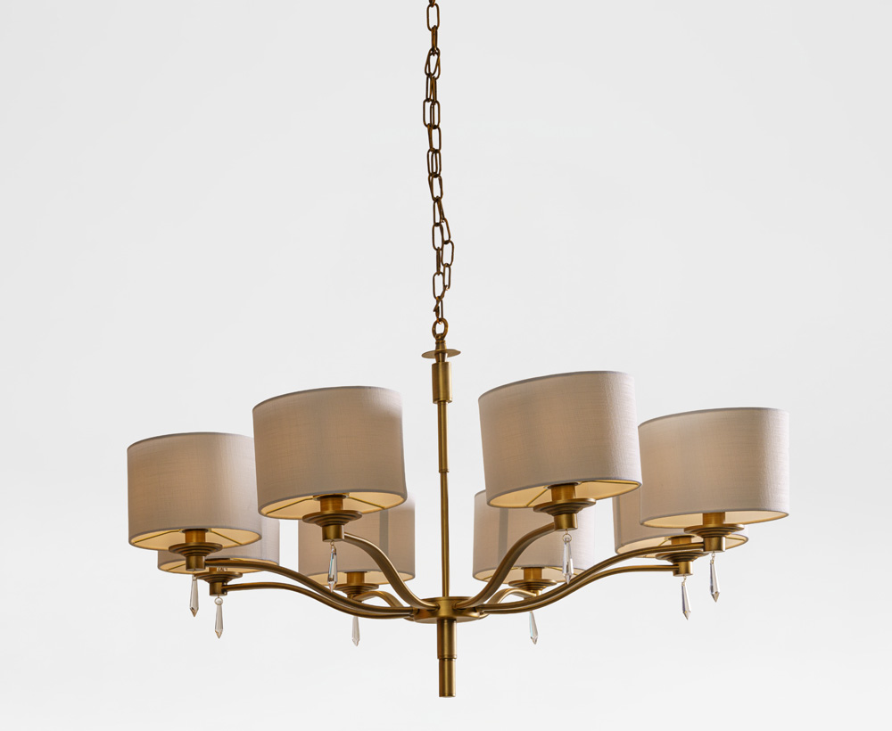 Hahn E14 8-lights Linen Chandelier