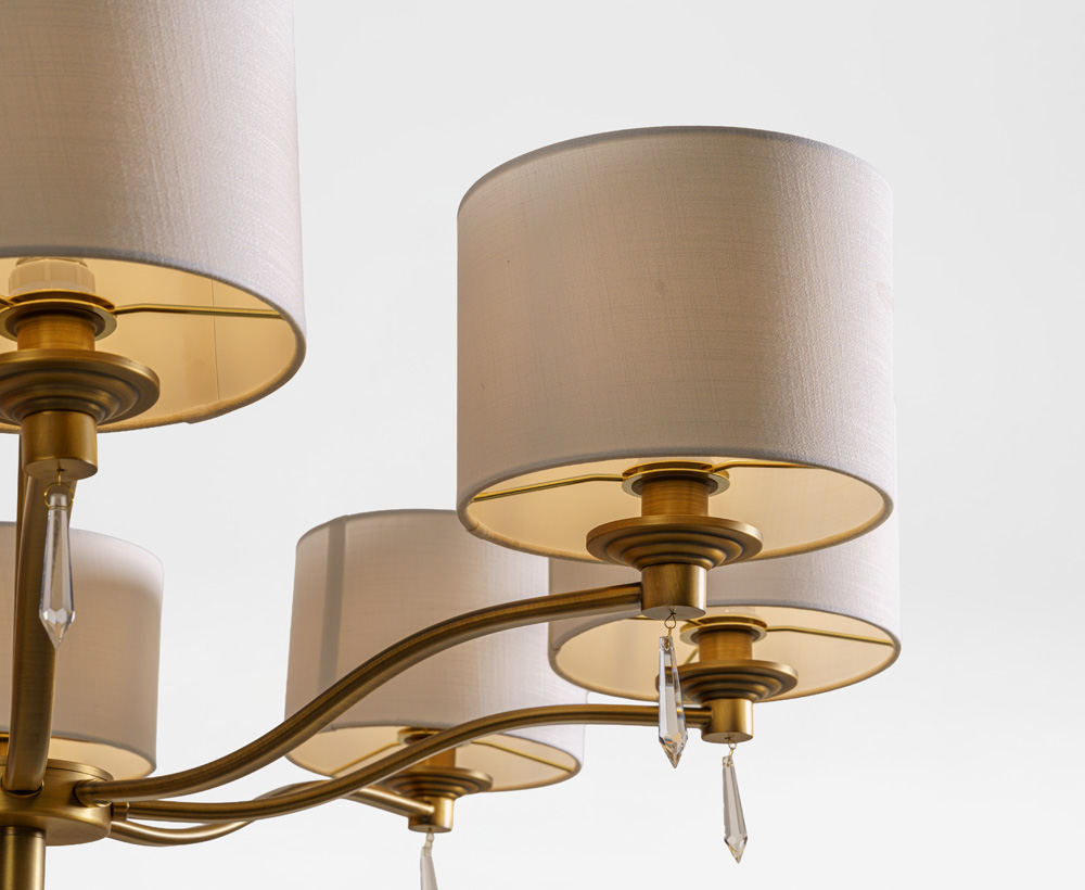 Hahn E14 8-lights Linen Chandelier