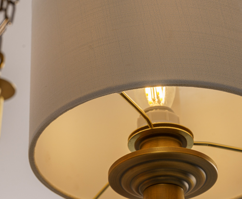 Hahn E14 8-lights Linen Chandelier