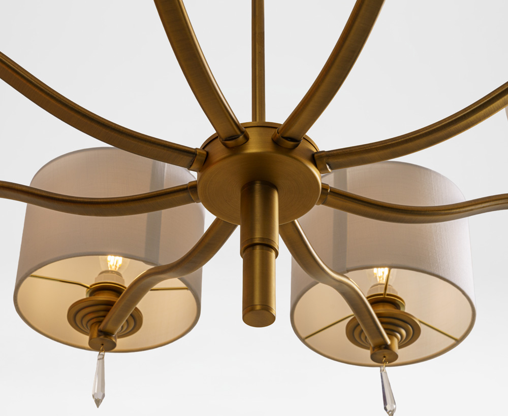 Hahn E14 8-lights Linen Chandelier