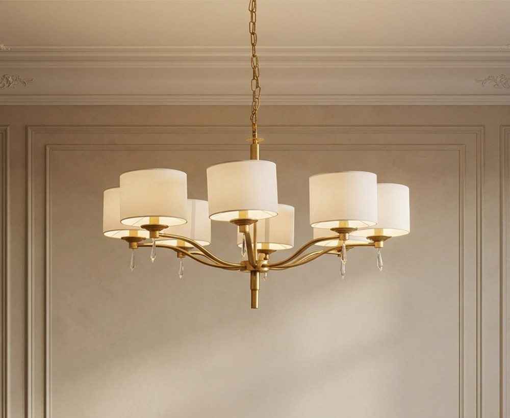 Hahn E14 8-lights Linen Chandelier