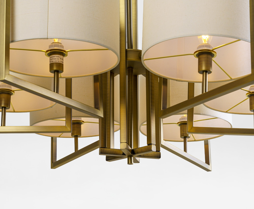 Javi 6-Lights Linen Chandelier