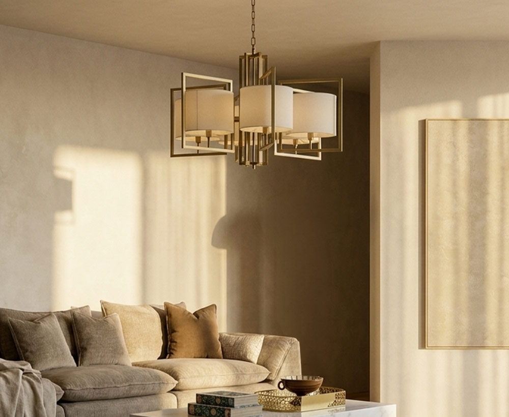 Javi 6-Lights Linen Chandelier