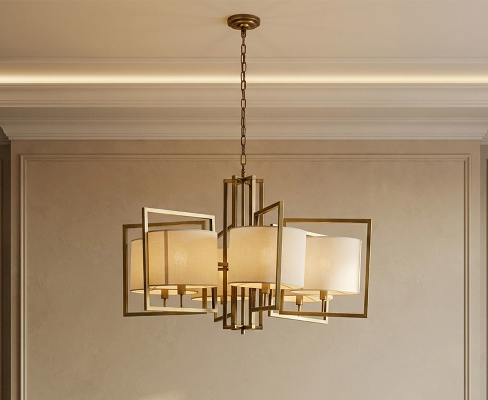 Javi 6-Lights Linen Chandelier