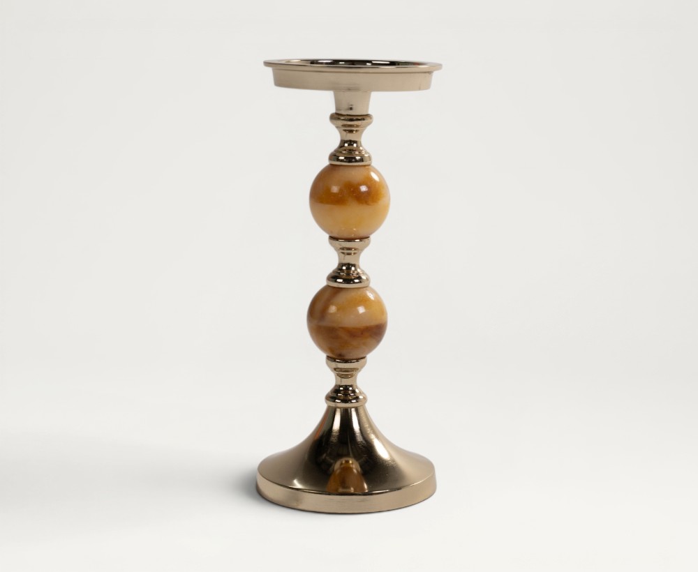 Tor Aluminium Candleholder - 11X11X27 CM