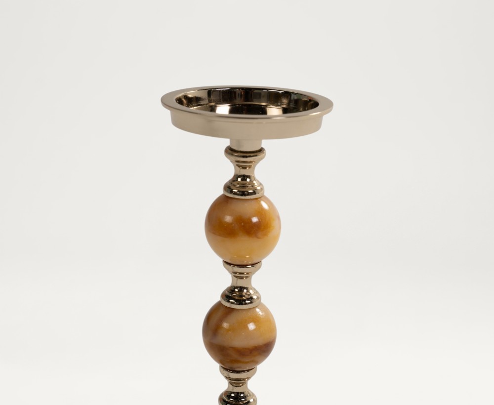 Tor Aluminium Candleholder - 11X11X27 CM
