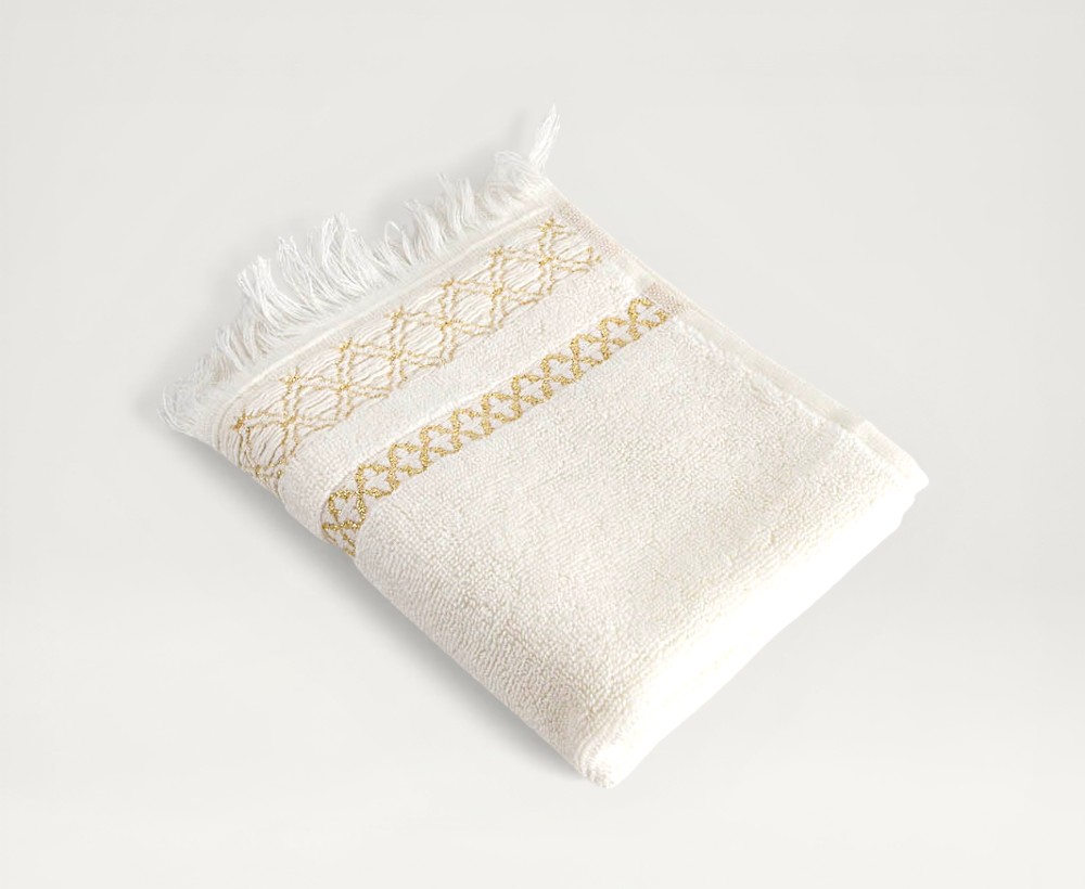 Naqi Cotton Terry With Lurex Face Towel - 30X50 CM