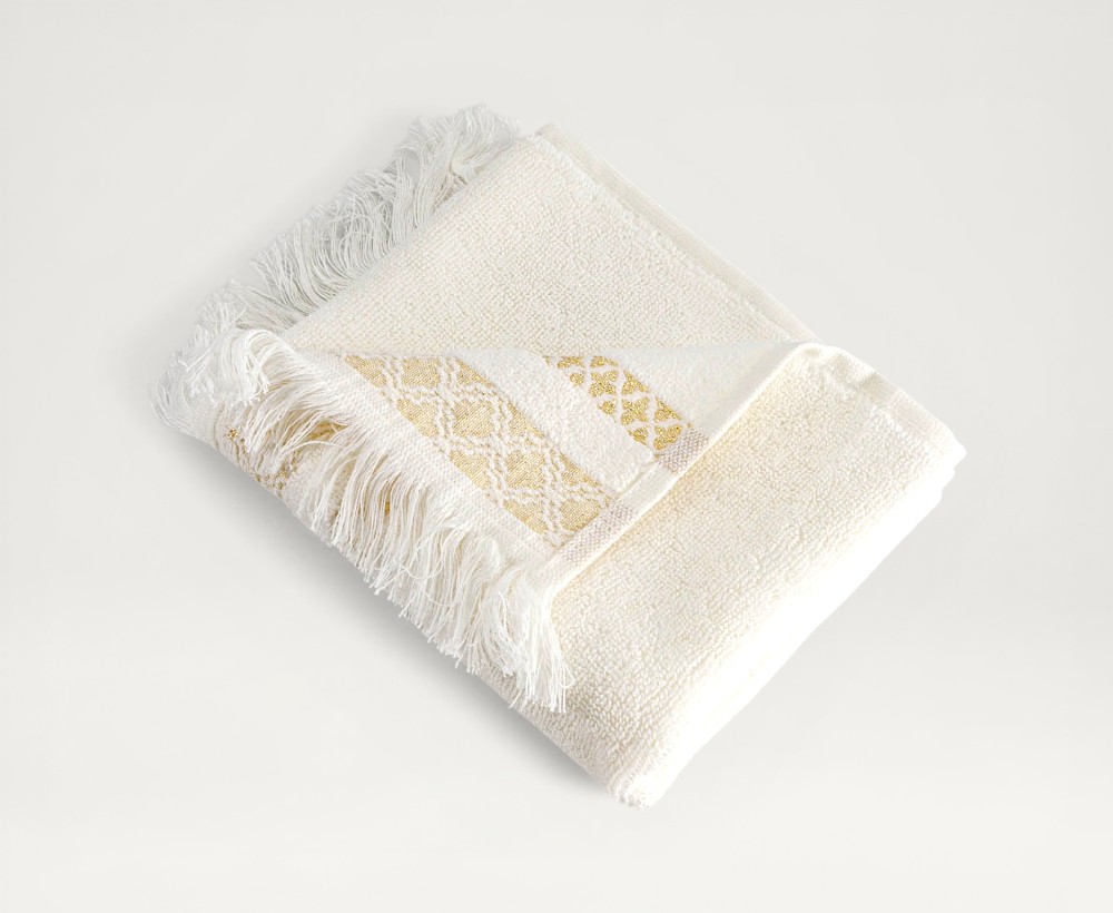 Naqi Cotton Terry With Lurex Face Towel - 30X50 CM