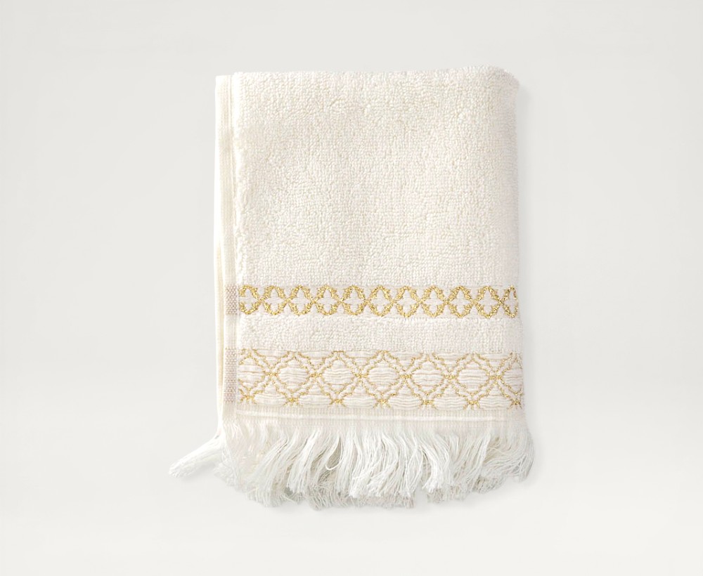 Naqi Cotton Terry With Lurex Face Towel - 30X50 CM
