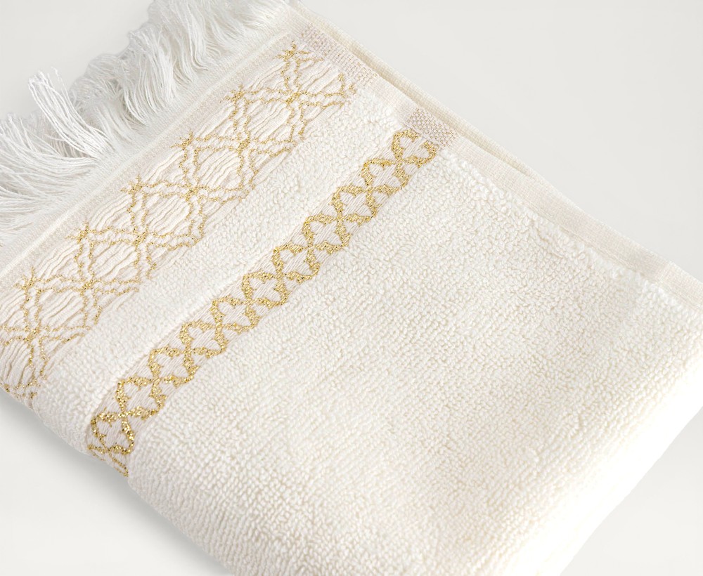 Naqi Cotton Terry With Lurex Face Towel - 30X50 CM