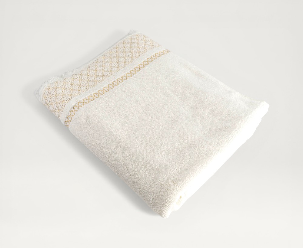 Naqi Cotton Terry With Lurex Bath Towel - 90X150 CM