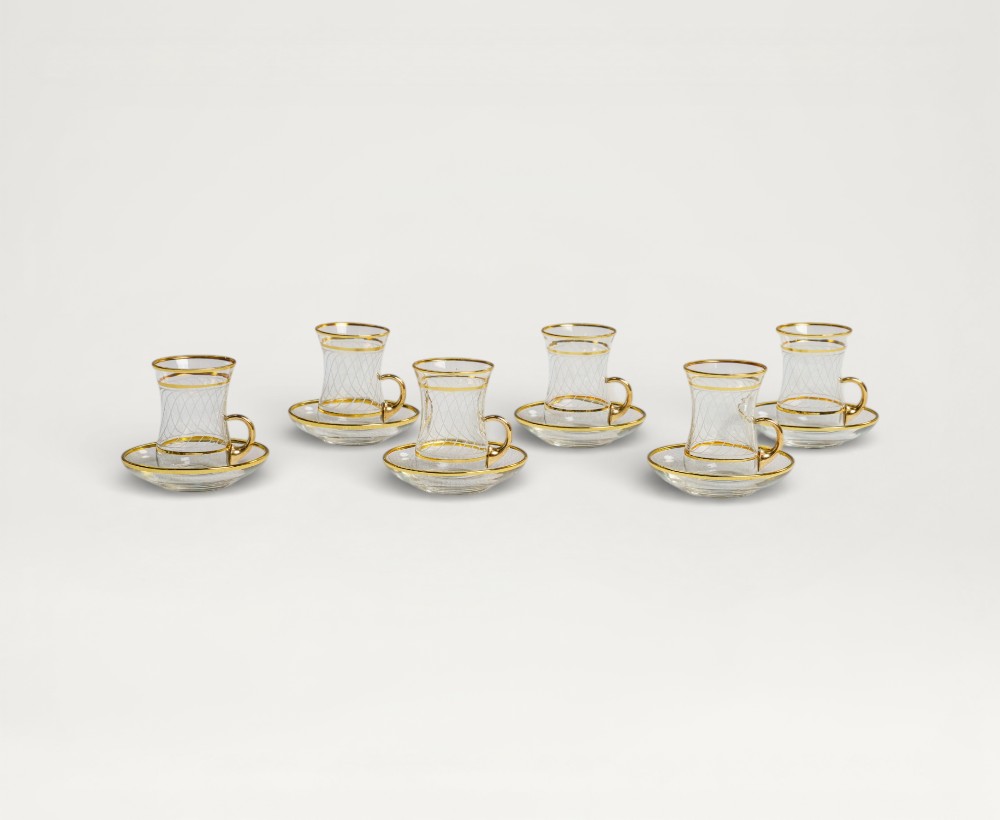 Aureo Tea cup & saucer set of 6 - 115 ML