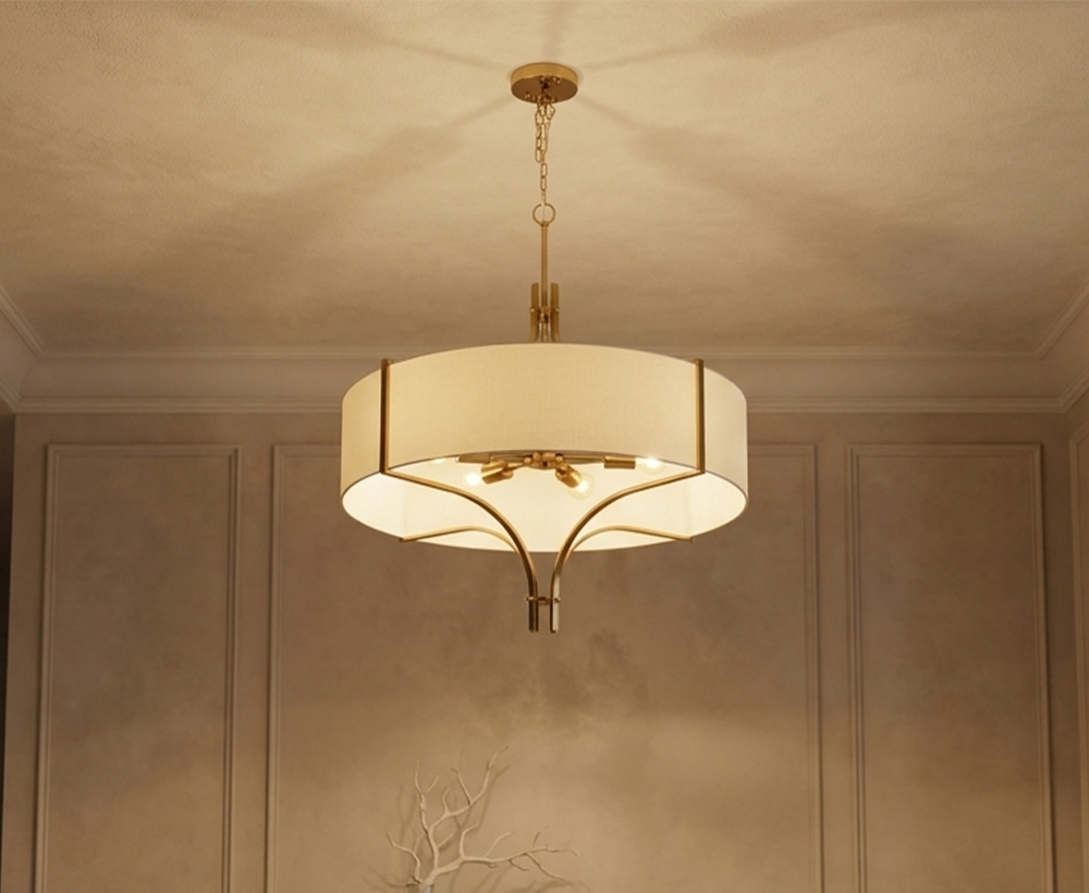 Kiran E27 6-lights Fabric Chandelier