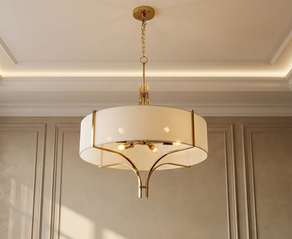 Kiran E27 6-lights Fabric Chandelier